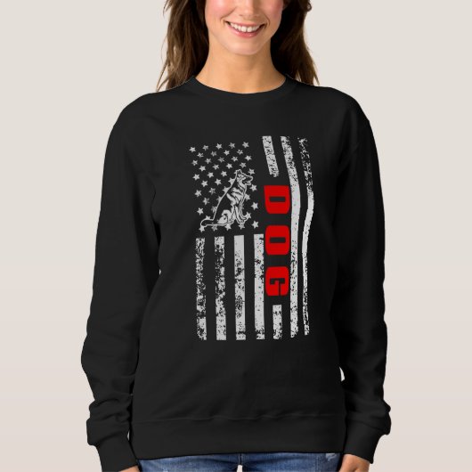 Sweatshirt US American Flag Dog Sports Patriotic Dog Lover Pr (Devant)