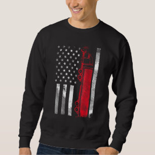 Sweatshirt Us American Flag Semi-Truck Driver 18 Wheeler