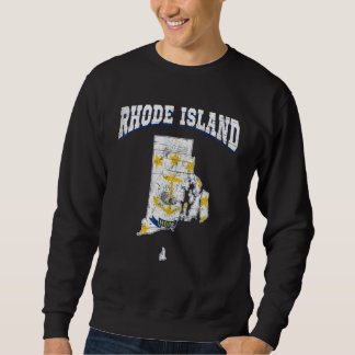 Sweatshirt US Citizen Proud America State Flag Land Map Rhode