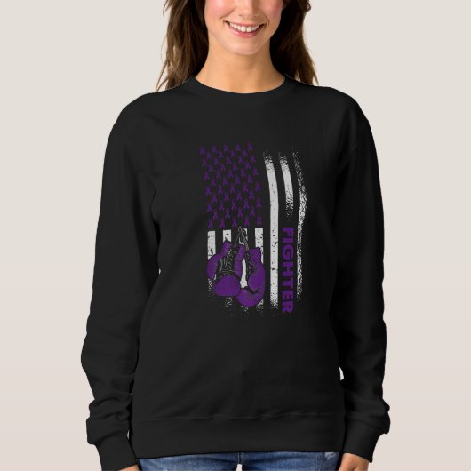 Sweatshirt Us Drapeau Epilepsie Combattez Purple Ribbon Epile (Devant)