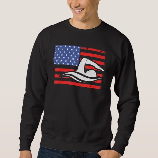 Sweatshirt Us Drapeau Rétro Indépendance de nage de nage (Devant)