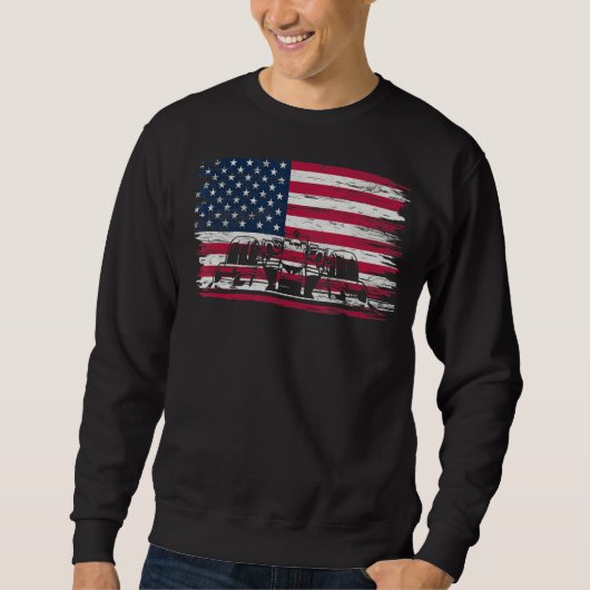 Sweatshirt US Flag Patriot Formula Racing Lovers Car Fan (Devant)