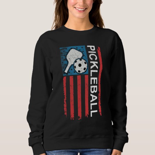 Sweatshirt US Flag Pickleball Player Paddleball Lover Tees Me (Devant)