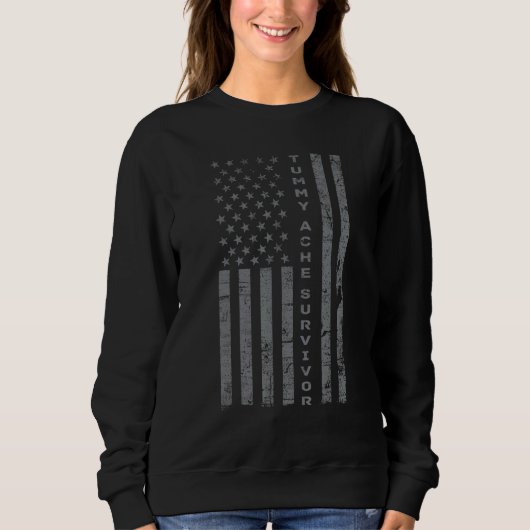 Sweatshirt US Flag Tummy Ache Survivor Abdominal Ache Stomach (Devant)