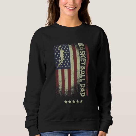 Sweatshirt USA American Flag  Basketball Dad 1 (Devant)