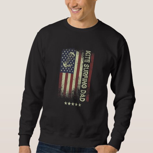 Sweatshirt USA American Flag  Kite Surfing Dad  1 (Devant)