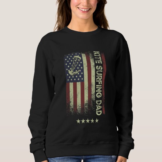 Sweatshirt USA American Flag  Kite Surfing Dad 1 (Devant)