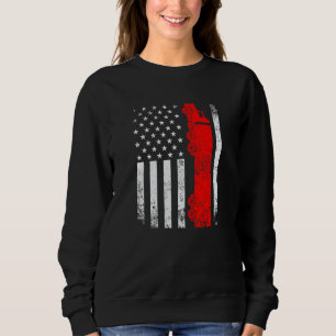 Sweatshirt USA American Flag Semi Truck Driver 18 Wheeler Tru