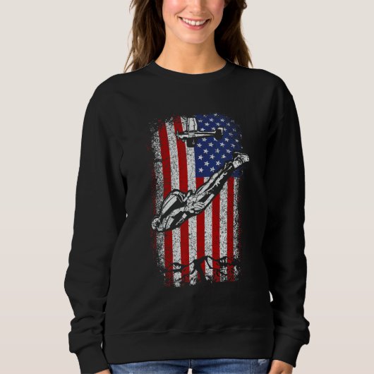 Sweatshirt Usa American Flag Skydiving 4th Of July (Devant)