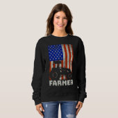 Sweatshirt USA American Flag Tractors Farming (Devant entier)