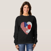 Sweatshirt USA and Japan Flags Heart (Devant entier)