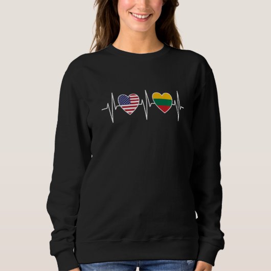 Sweatshirt USA And Lithuania Lithuanian Flag Flags Premium (Devant)