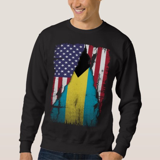 Sweatshirt USA Bahamas Flag Distressed Bahamian Pride (Devant)