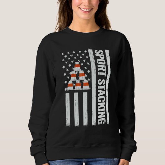 Sweatshirt USA Flag 4th of July Sport Stacking cups speed cup (Devant)