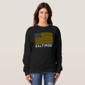 Sweatshirt USA Flag Baltimore Purple Baltimore American Flag  (Devant entier)