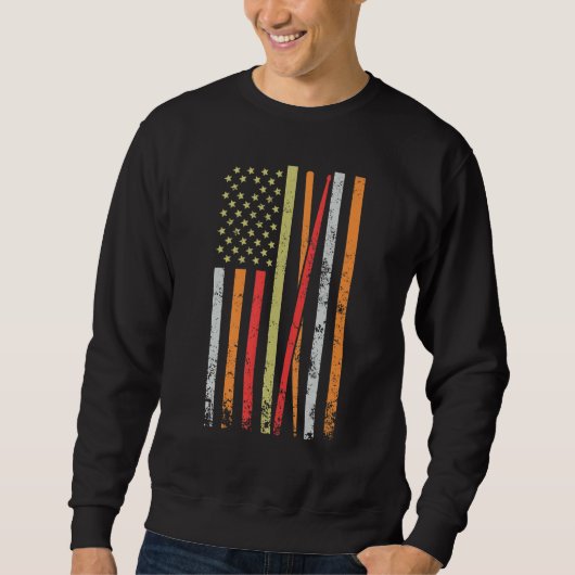 Sweatshirt Usa Flag Drum Sticks Cool Patriotic American Drumm (Devant)