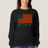 Sweatshirt USA Flag Miami OrangeTeal-GreenBlue Miami FL Ameri (Devant)
