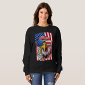 Sweatshirt USA Flag Patriotic Eagle Sunglasses 4th Of July Be (Devant entier)