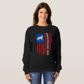 Sweatshirt USA flag Patriotic Newfoundland Mom (Devant entier)