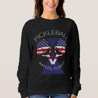 Sweatshirt USA Flag Pickleball  Paddleball Naples Florida
