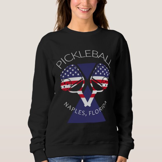 Sweatshirt USA Flag Pickleball  Paddleball Naples Florida (Devant)