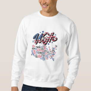 Sweatshirt USA Map Etats-Unis Amérique Amérique