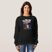 Sweatshirt Usa Patinage de glace Patinage de vitesse patinage (Devant entier)