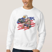 Sweatshirt USA/patriotic weightlifting bald eagle (Devant)