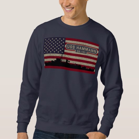 Sweatshirt USS Hammann DE 131 WW2 Ship American Flag (Devant)