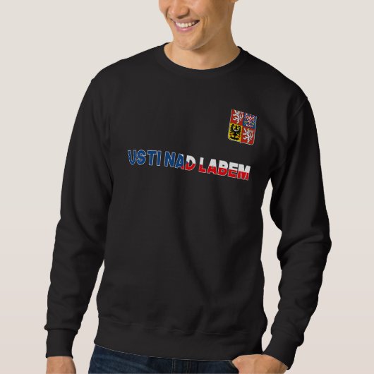 Sweatshirt Usti Nad Labem République Tchèque Drapeau de Coeur (Devant)