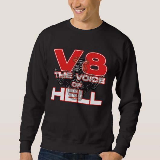 Sweatshirt V8 Car Tuning Cylinder Workshop The Voice of Light (Devant)