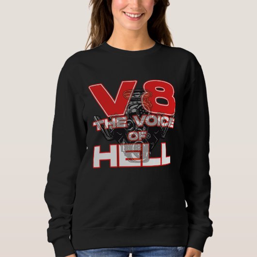 Sweatshirt V8 Car Tuning Cylinder Workshop The Voice of Light (Devant)