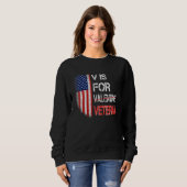 Sweatshirt V Is For Veteran Valentine's Day US Flag (Devant entier)