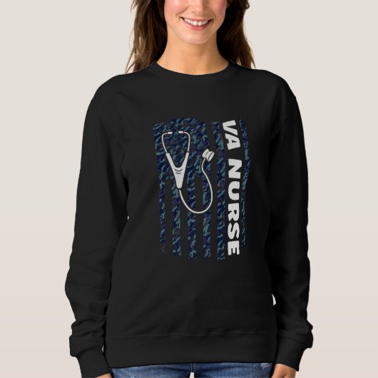 Sweatshirt VA Nurse Camouflage American Flag Patriotic Nurse  (Devant)