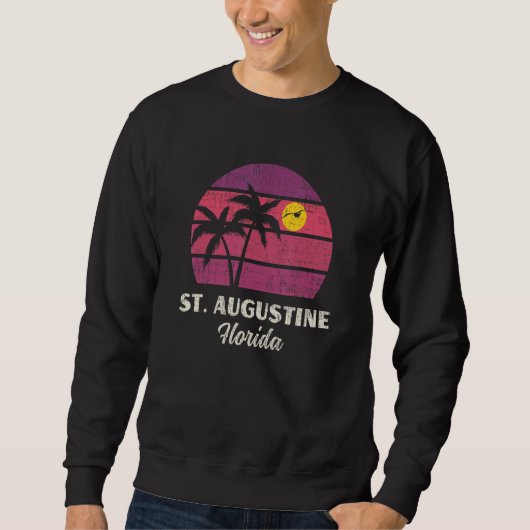 Sweatshirt Vacances à la plage de St Augustine Floride Rétro (Devant)