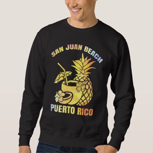 Sweatshirt Vacances d'été Retro Sunset Porto Rico San Juan (Devant)