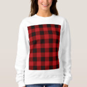 Sweatshirt vacances d'hiver rustique plaid de buffle noir rou (Devant)