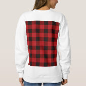 Sweatshirt vacances d'hiver rustique plaid de buffle noir rou (Dos)