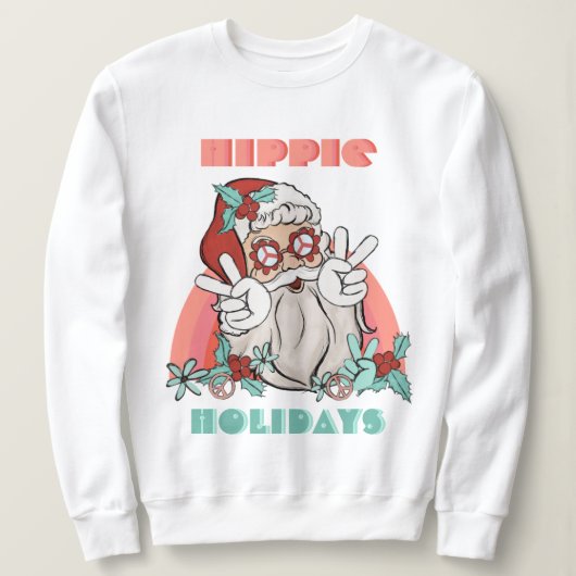 Sweatshirt Vacances hippies Noël Super Père Noël (Design devant)