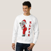 Sweatshirt Vacances laides drôles de Père Noël Elfie de Noël (Devant entier)