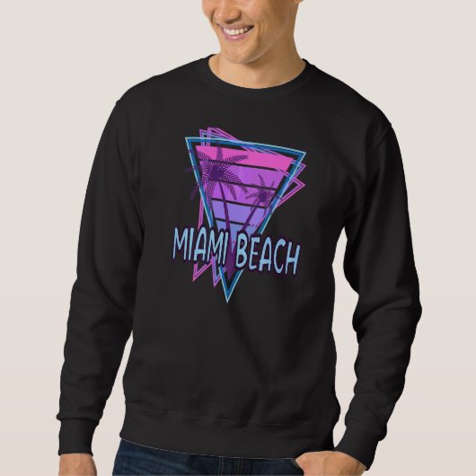 Sweatshirt Vacances Miami Beach Vaporwave Esthétique (Devant)