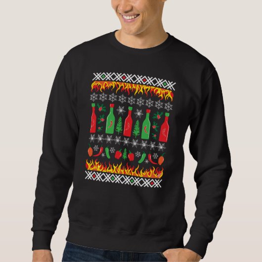 Sweatshirt Vacances moches Sauce chaude de Noël (Devant)