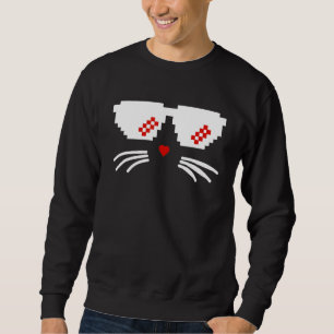 Sweatshirt Vacances Pixilé Thug Lunettes de soleil Chat Ce qu