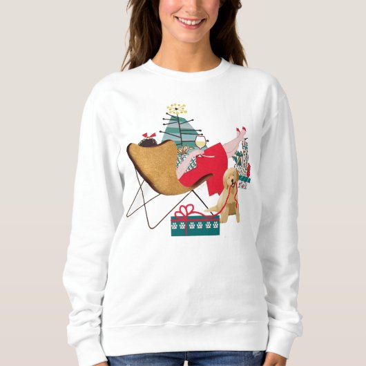 Sweatshirt VACANCES RÉTRO DORÉES - Retriever doré (Devant)
