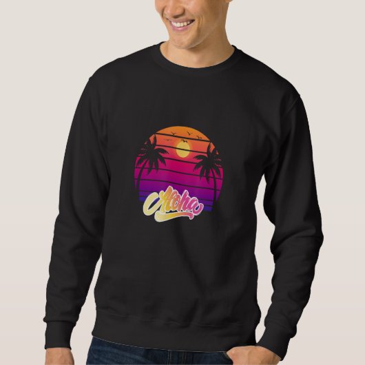 Sweatshirt vacances tropicales de plage aloha (Devant)