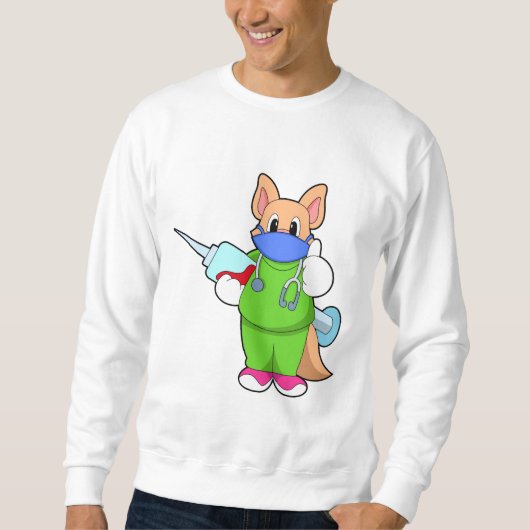 Sweatshirt Vaccination au chat avec seringue (Devant)