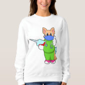 Sweatshirt Vaccination au chat avec seringue (Devant)