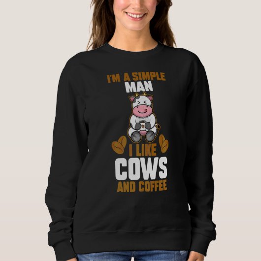 Sweatshirt Vache à café pour hommes (Devant)