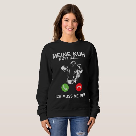 Sweatshirt Vache Appelle Je Dois Milken (Devant entier)