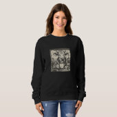 Sweatshirt Vache Boire du café ou du thé, Cool Funny Steer Ca (Devant entier)